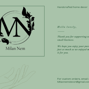 Thank you card with a personalized message