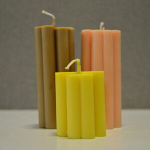Flower Ribbed Pillar Candles